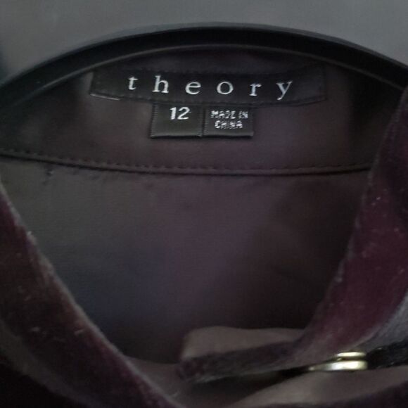 Theory women's Velvet Military Style Jacket black size 12 - Picture 9 of 13